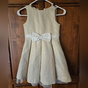 Gymboree Gold-Accent Cream Bow Party Dress